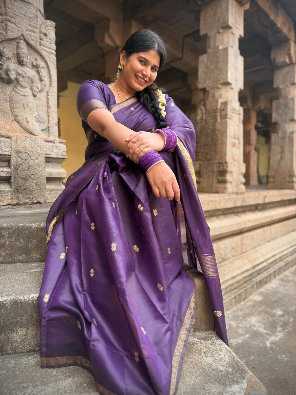 Purple Kanjivaram Style Saree